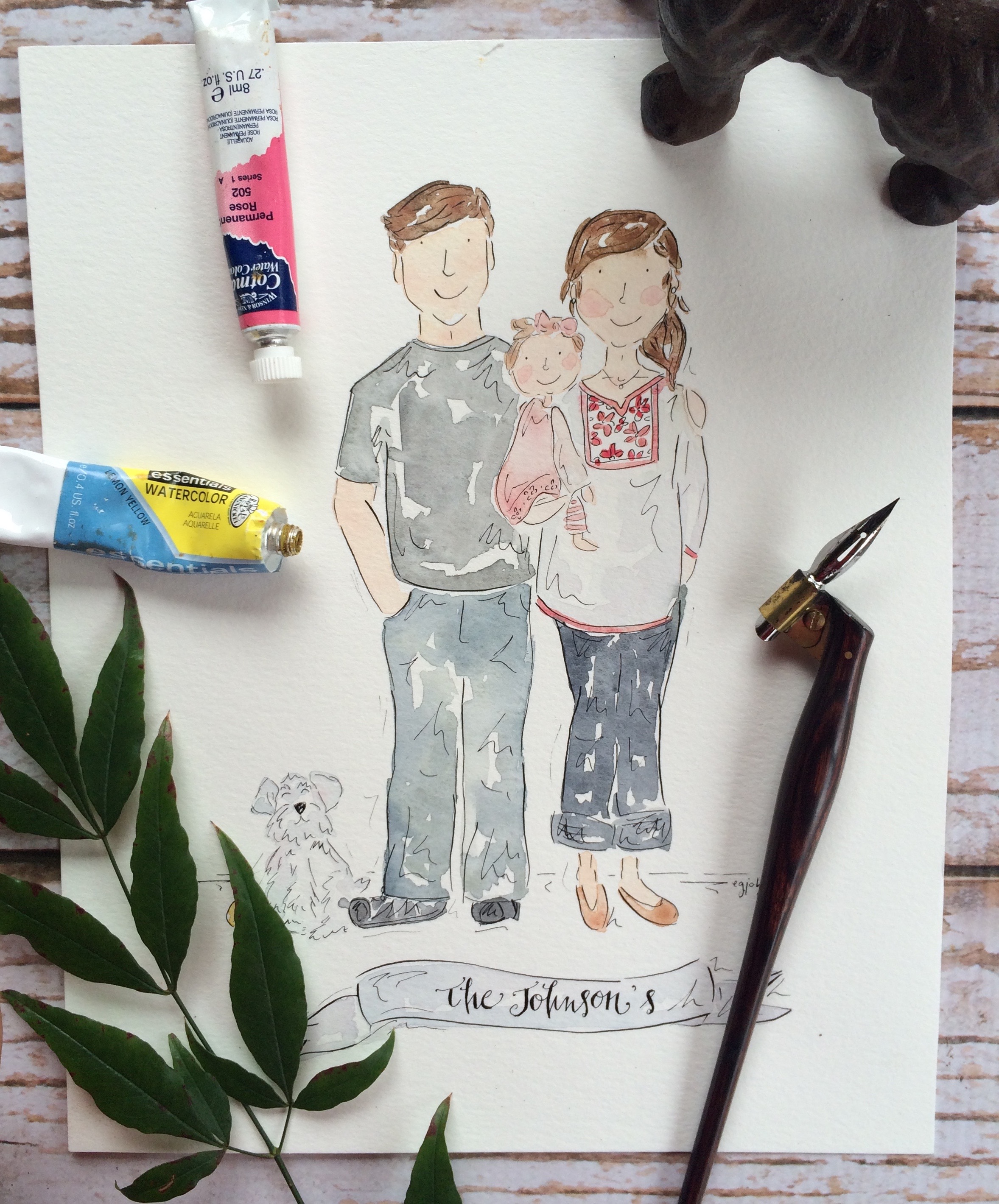 2355x2839 Our Watercolor Family Portrait Emily Johnson Art