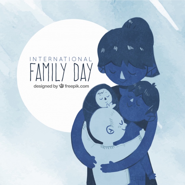 626x626 Watercolor Family Day Background In Blue Tones Stock Images