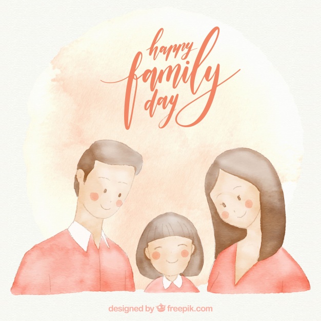 626x626 Watercolor Family Day Card Vector Free Download