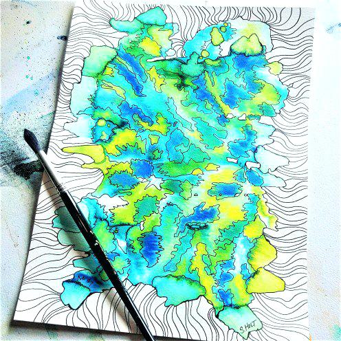 496x496 Watercolors Abstract On The Edge Watercolor And Mixed Media By