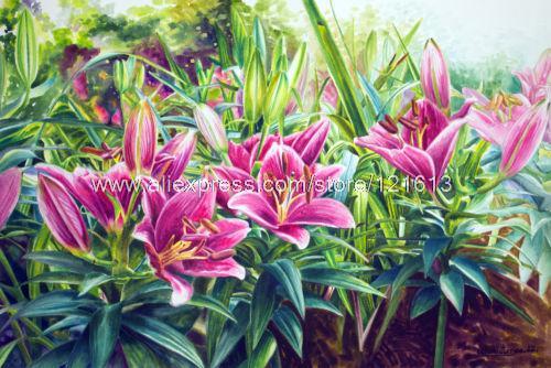 500x334 Watercolor Flower Painting Fine Art Morning Of Lilies Handmade