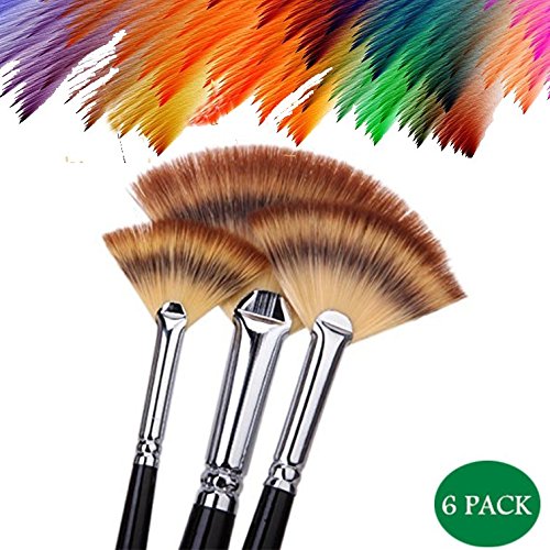 500x500 Paint Brush Set Artist Fan Brushes Wood Long Hands For Oil Acrylic