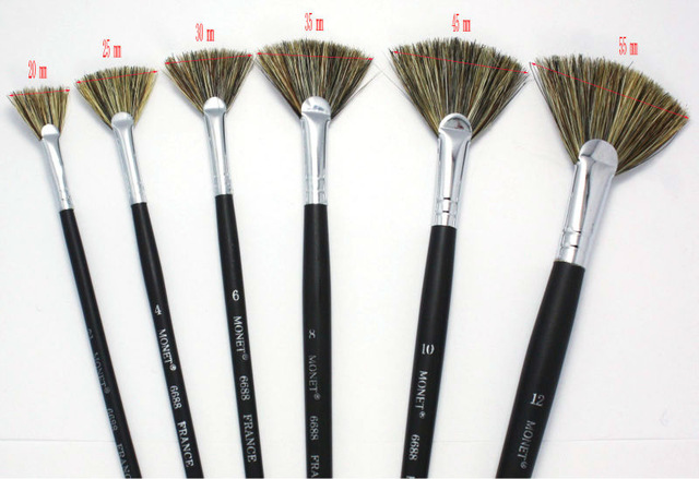 640x439 Buy 6 Pc Set Monet Fan Brush Boar Bristle Hair