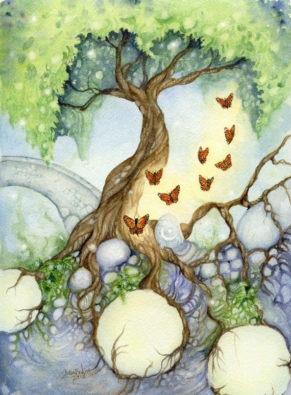 570x774 Fantasy Art Original Watercolor Painting