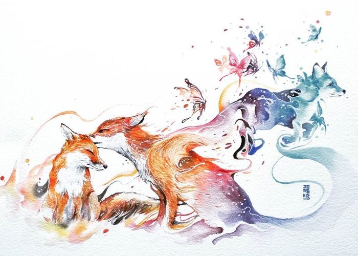 700x500 Vibrant Fantasy Watercolor Animal Paintings In 2018 Art Art