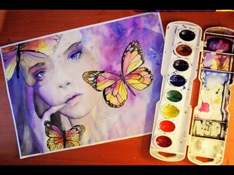 480x360 Watercolor Speed Painting Fantasy Girl