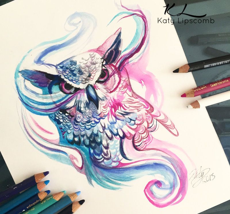 800x745 Fantasy Watercolor Paintings And Colored Pencils Drawings