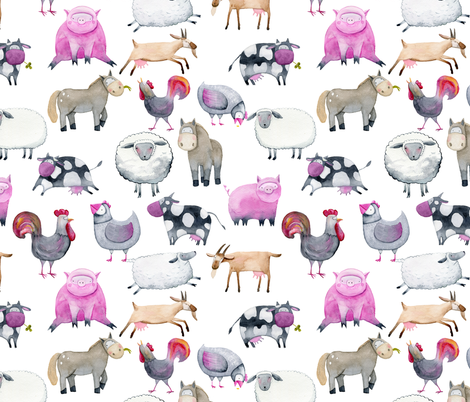 470x402 Watercolor Farm Animals 12 Wallpaper