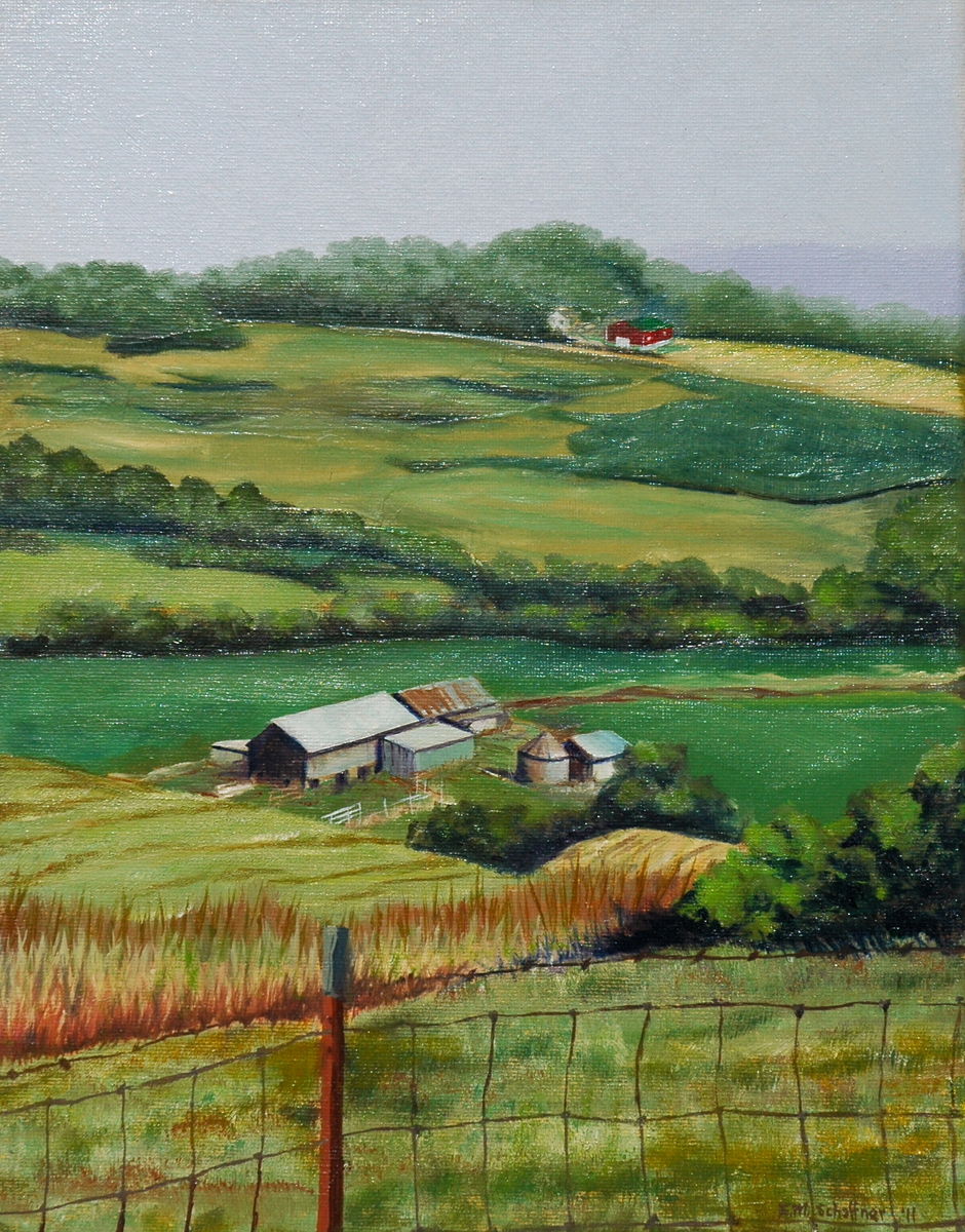 940x1200 Painting Valley Farm (Original Art By Elaine Matt Schaffner)