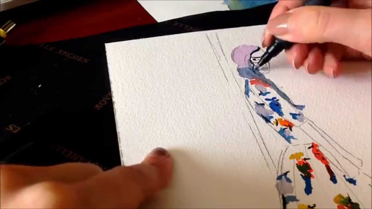 1280x720 Making Of. Watercolor Fashion Illustration Tutorial