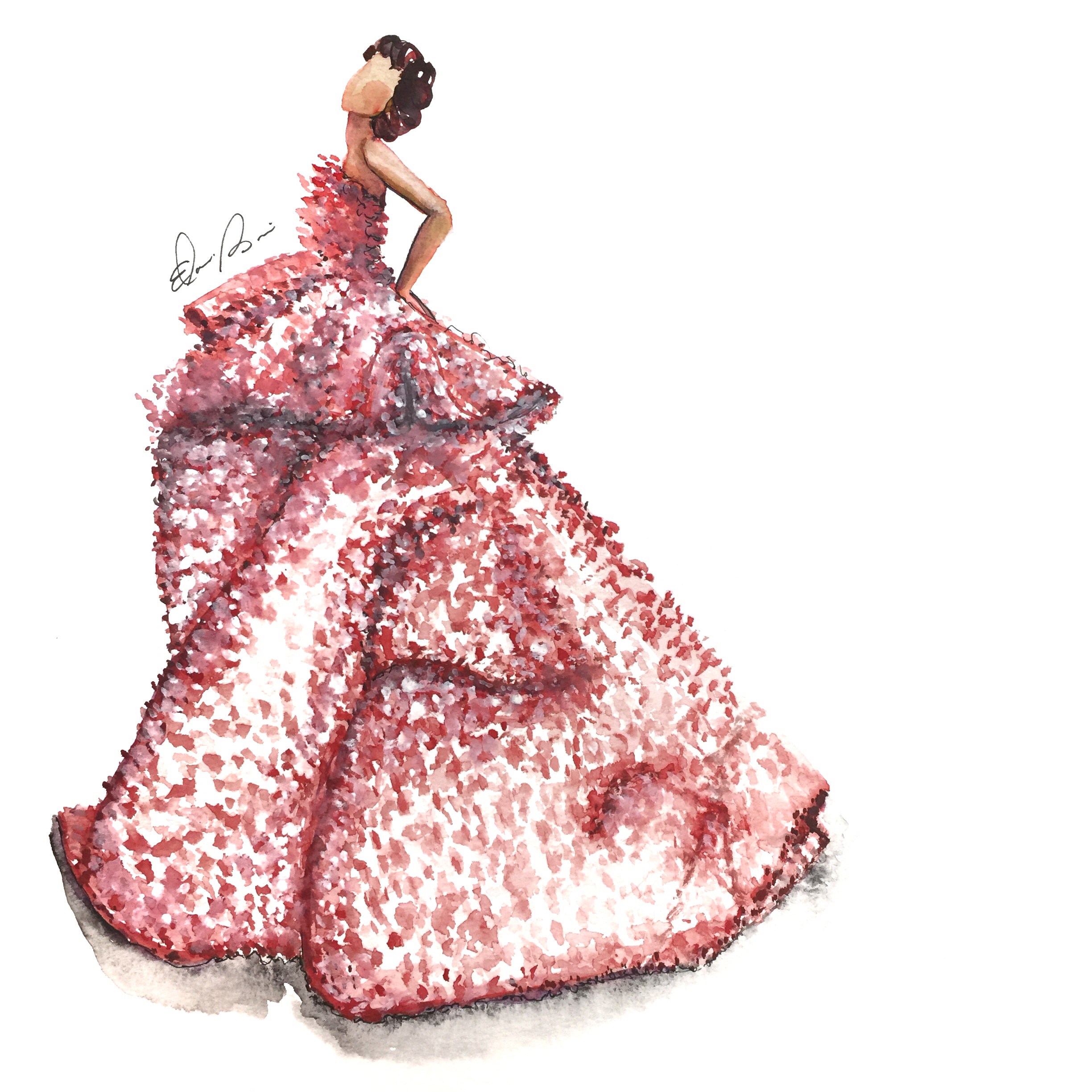 2448x2448 Ralph Amp Russo Watercolor Fashion Illustration Elaine Biss