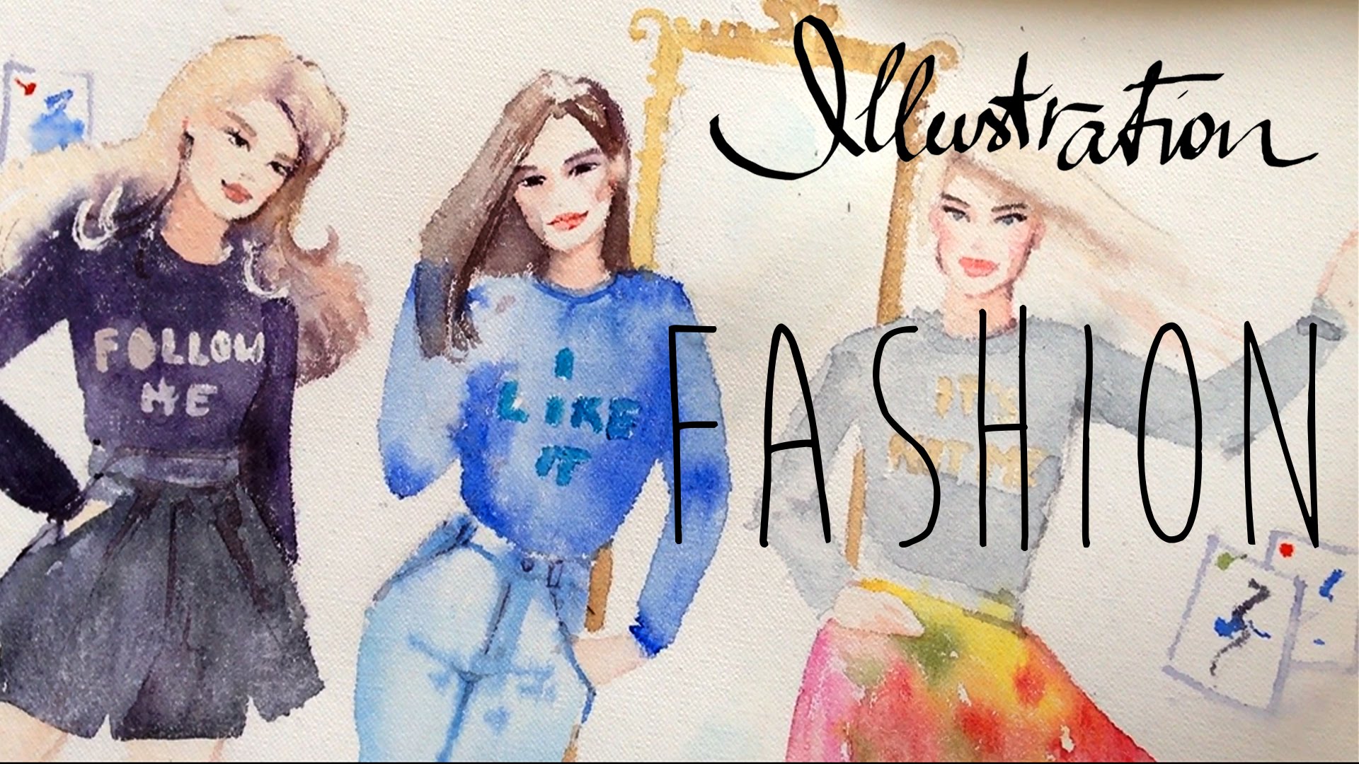 1920x1080 Tutorial Fashion Illustration In Watercolor By Otido4u