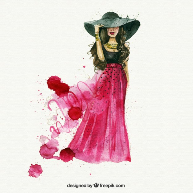 626x626 Watercolor Fashion Woman Vector Premium Download
