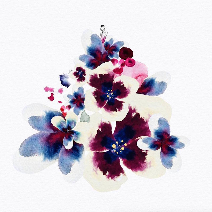 900x898 Amazing Fashion Illustrations With Watercolor Dresses Fubiz Media