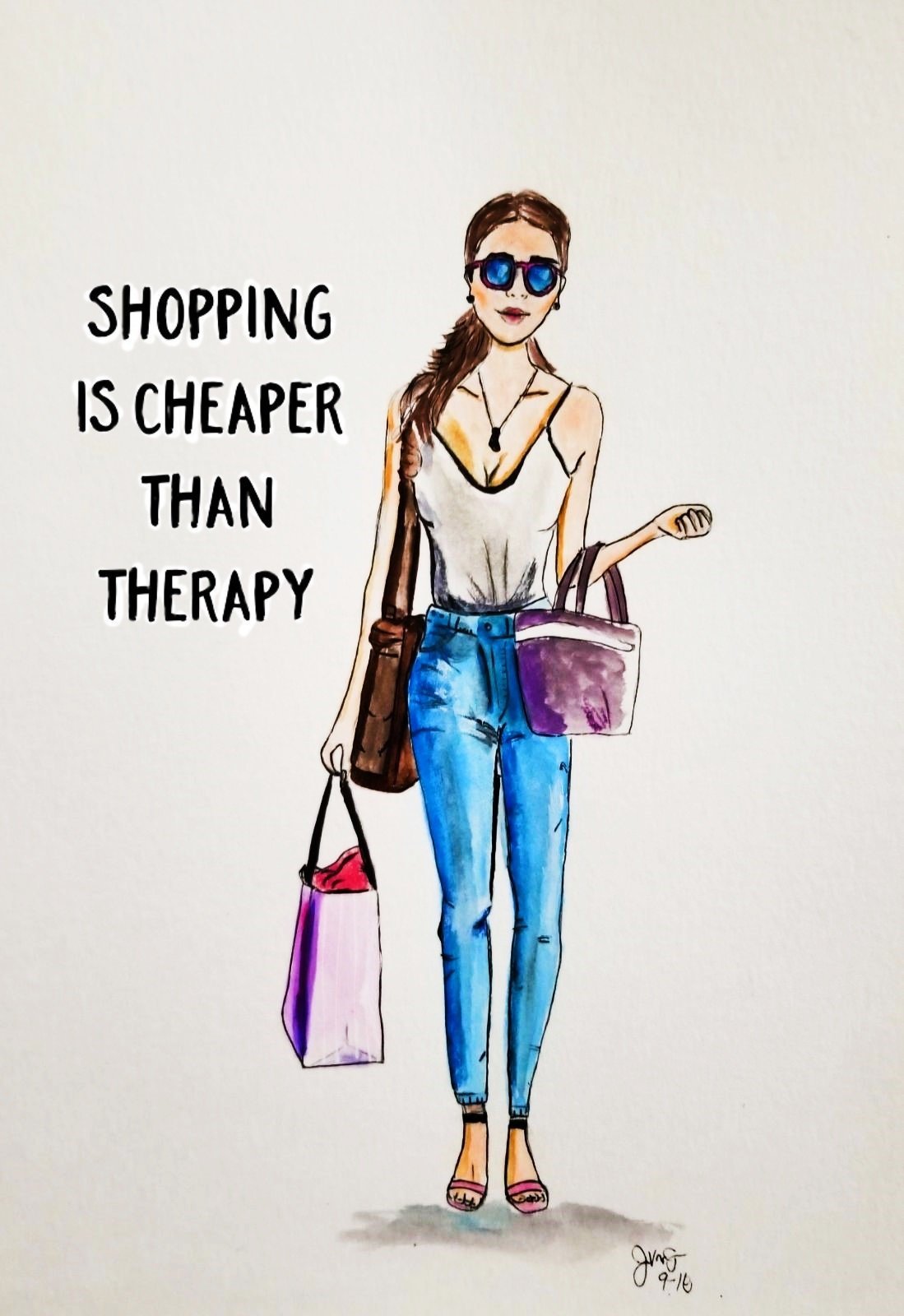 1099x1600 Fashion Illustration Print With Text, Brunette,fashion Sketch