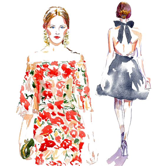 564x564 Fashion Illustration Watercolor Painting Drawing Illustration