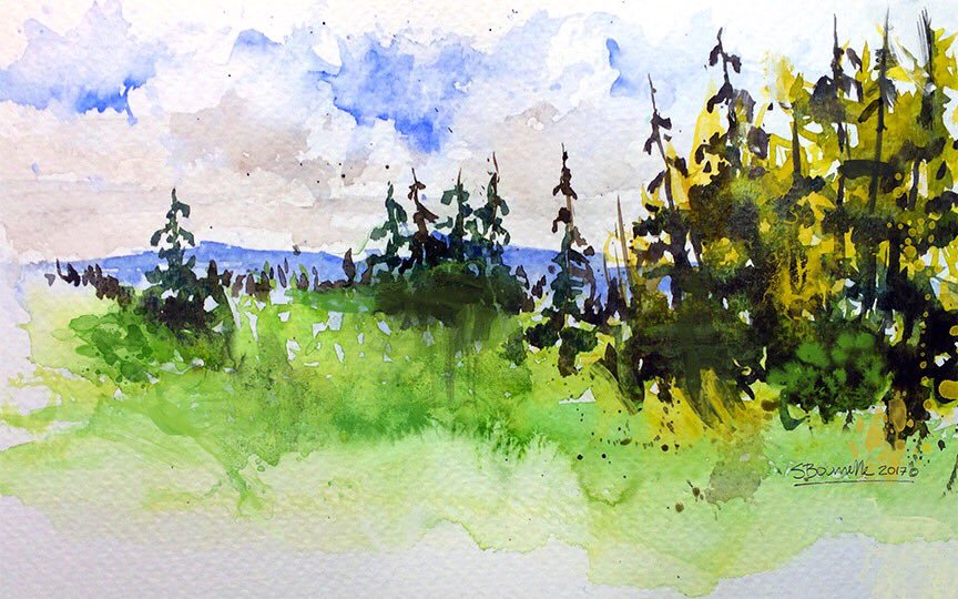 864x540 Stephane Bourrelle On Twitter Fast Watercolor Sketch Landscape