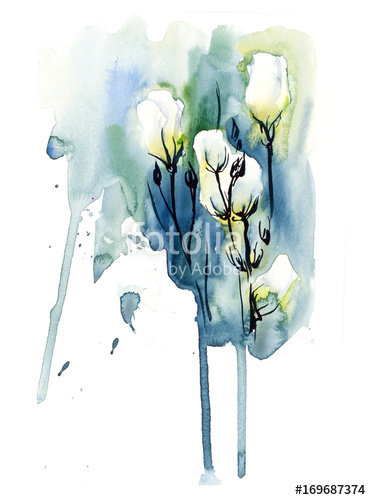 371x500 Eustoma. Beautiful White Flower. Fast Sketch. Wedding Drawings