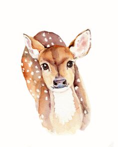 236x294 Deer Fawn Watercolor Painting