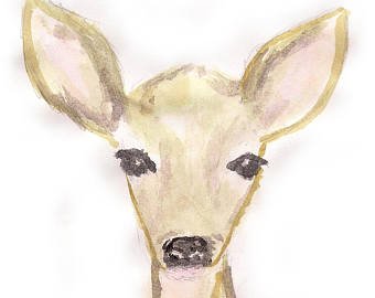 340x270 Watercolor Fawn Etsy