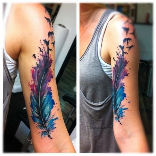 500x500 Significado Da Tatuagem De Pena Feather Tattoos