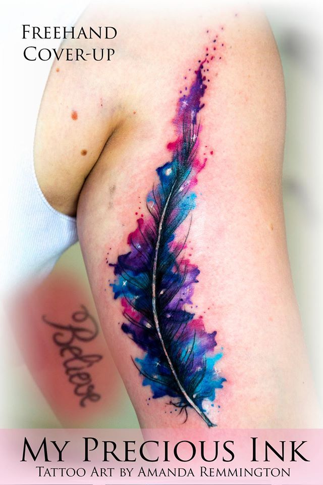 640x960 Watercolor Feather. Freehand Cover Up Watercolor