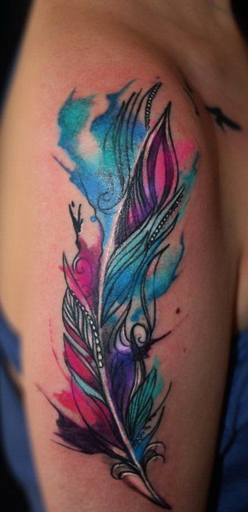 497x1024 13 Breathtaking Watercolor Tattoos Tattos