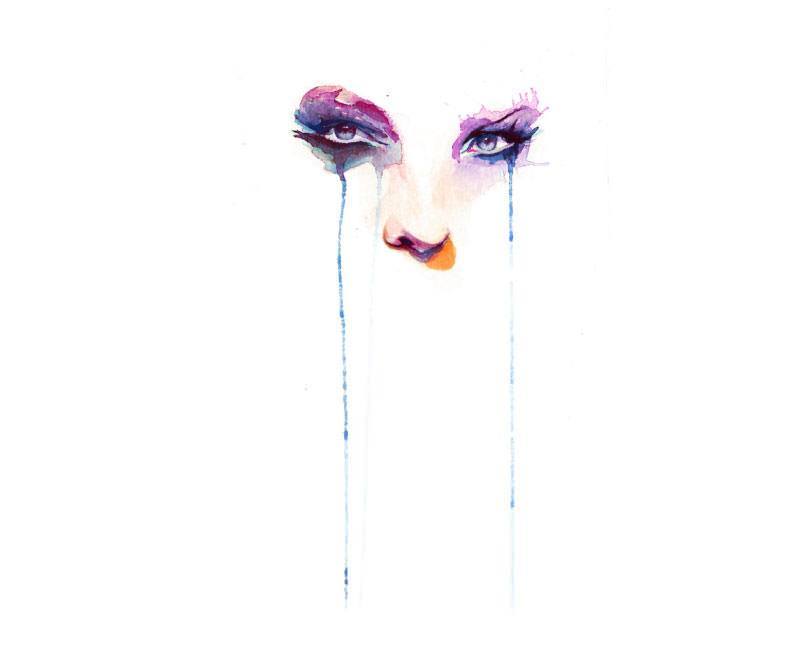 793x670 Female Woman Portrait Watercolor Painting Art Life Drip Color