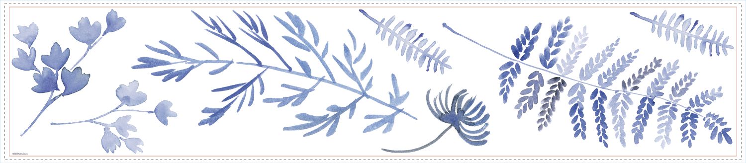1500x328 Kathy Davis Giant Watercolor Fern Peel And Stick Wall Decals