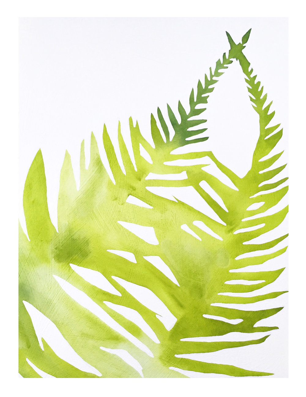 1000x1294 Watercolor Fern Print Modern Botanical Art Print 11x14 Rachel