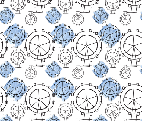 470x403 Ferris Wheels Watercolor Large Wallpaper