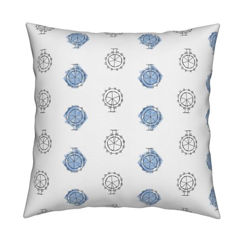 500x500 Ferris Wheels Watercolor Medium Fabric