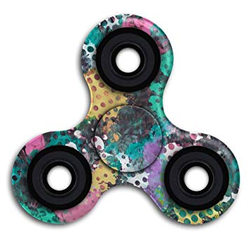 355x355 Dots Watercolor Paint Splatter Rainbow Fidget Spinner