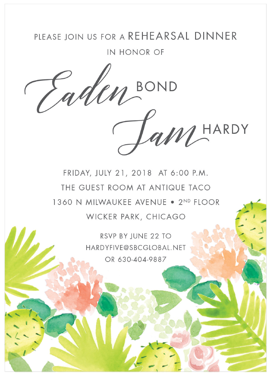 870x1200 Fiesta In Watercolor Rehearsal Dinner Or Party Invitation