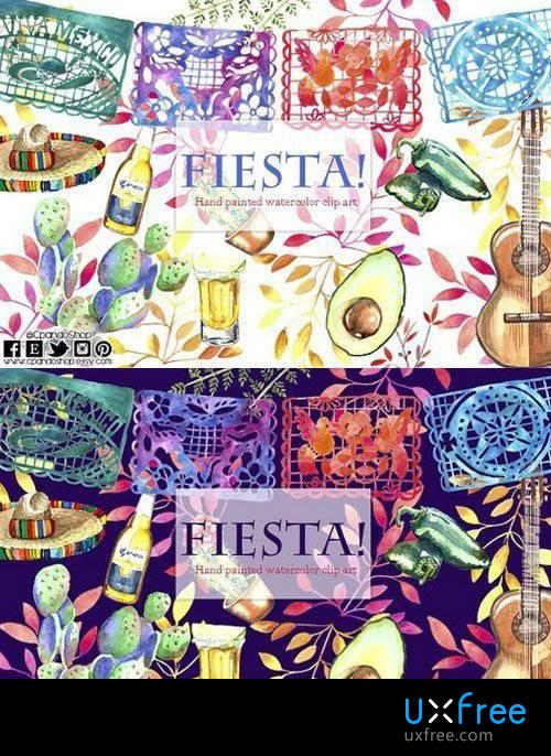 500x686 Mexican Fiesta Watercolor Clip Art 1473200