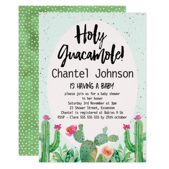 540x540 Watercolor Cactus Fiesta Baby Shower Invitation