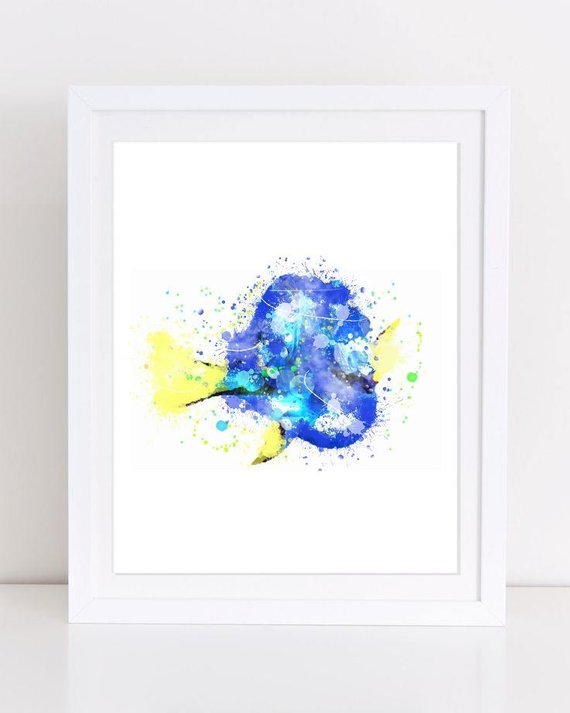 570x713 Finding Dory Watercolor Poster Disney Watercolor Printable Etsy