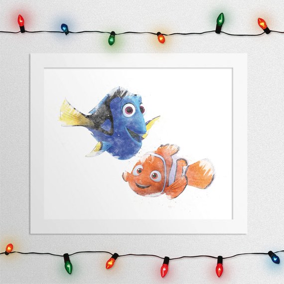 570x570 Nemo And Dory Print Finding Dory Nemo Watercolor Disney Etsy