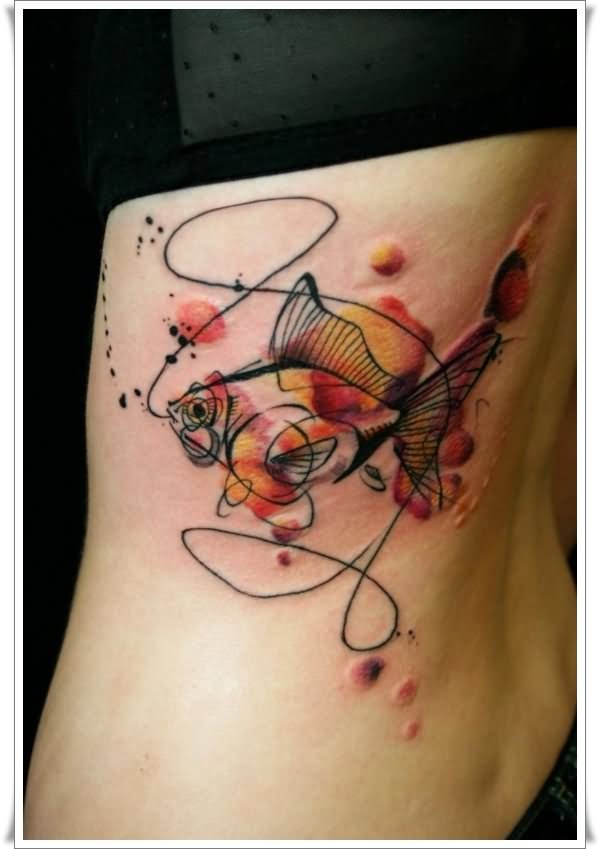 600x849 Watercolor Fish Tattoo