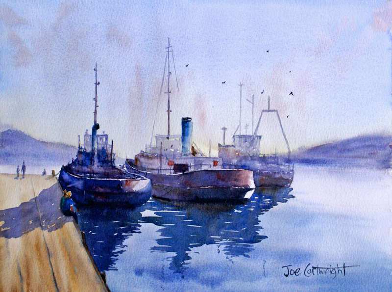 800x595 Watercolor Paintings Boats And The Sea Gallery Seascapes