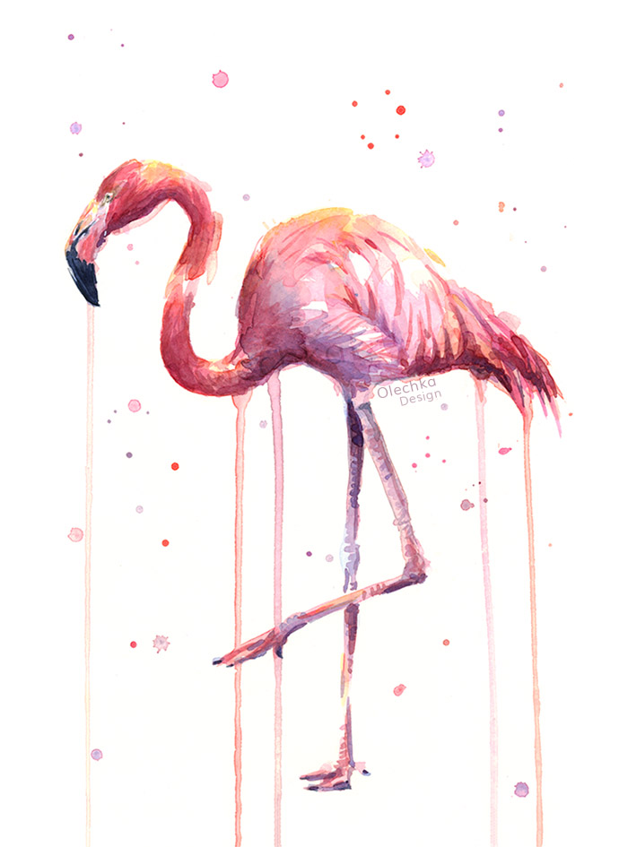 690x945 Flamingo Art Olechka Design