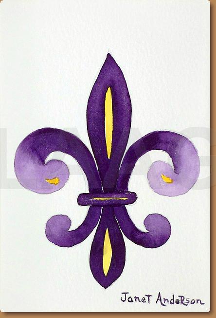 444x652 Janet Andersonpurple, Yellow Fleur De Lis