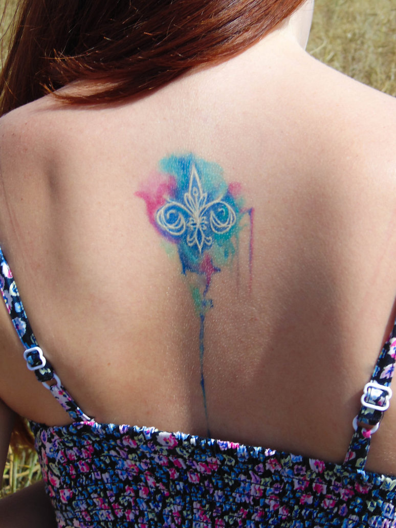 774x1032 Watercolor Fleur De Lis Tattoo On Upperback By Zsoofi95