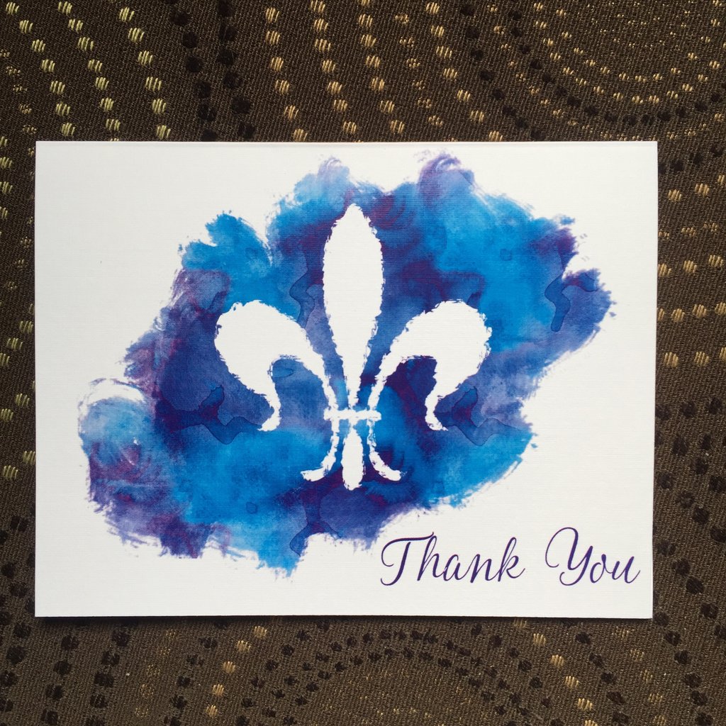 1024x1024 Watercolor Fleur De Lis Personalized Note Cards Kpvance Designs