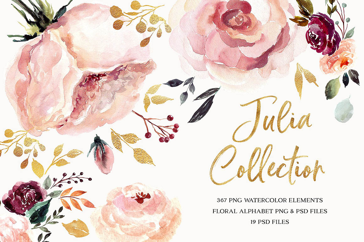 1160x772 Floral Watercolor Collection