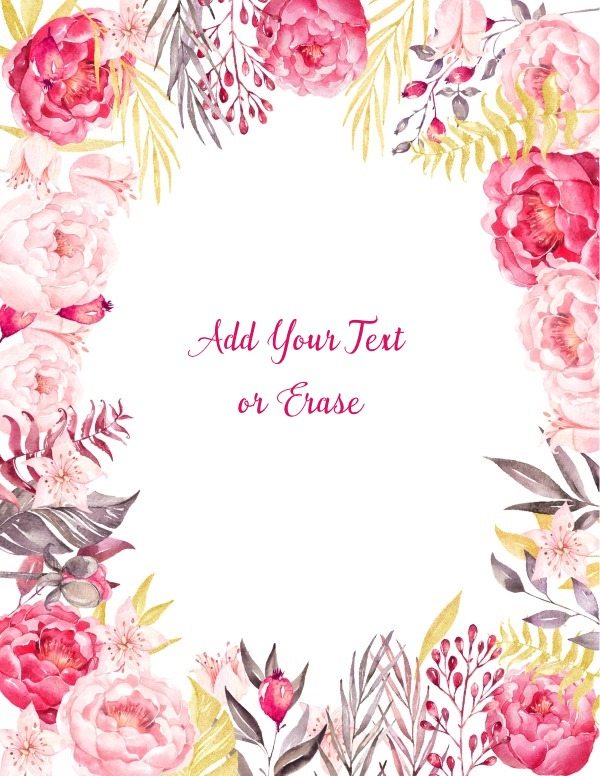 600x776 Free Watercolor Floral Background Customize Online Free