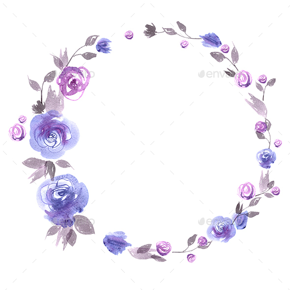 590x590 Watercolor Floral Frame By Elena Efremova Graphicriver