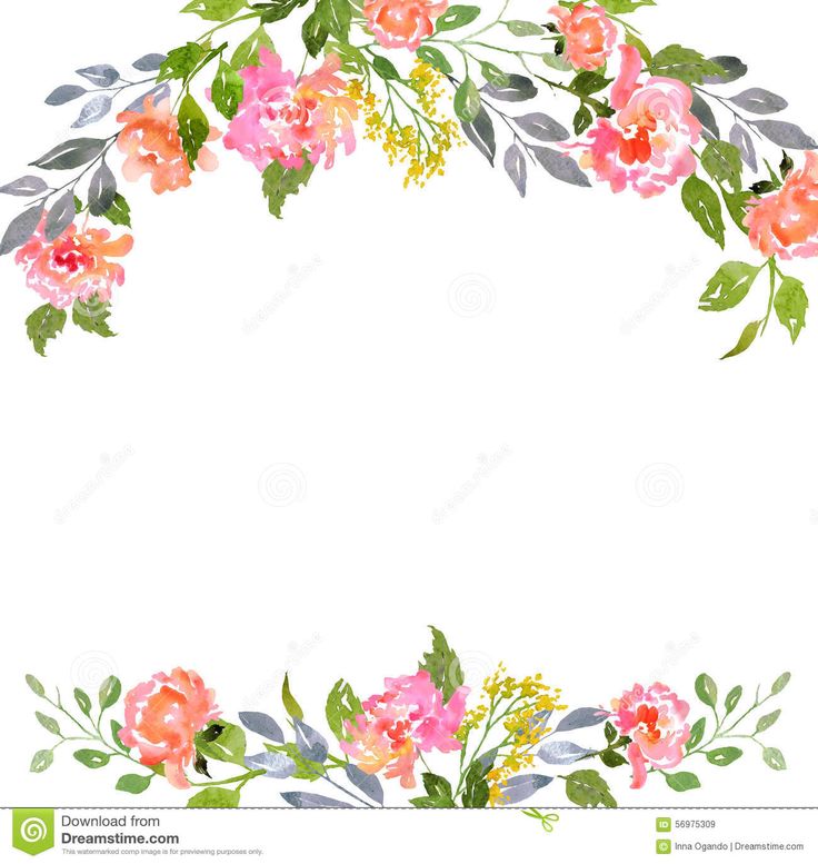 736x777 Watercolor Floral Card Template