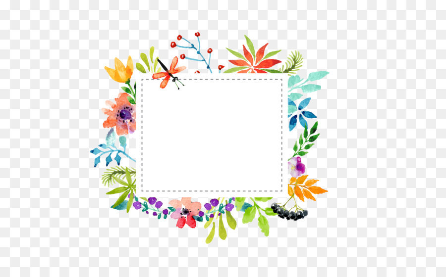 900x560 Watercolor Flowers Border Vector Material Png Download