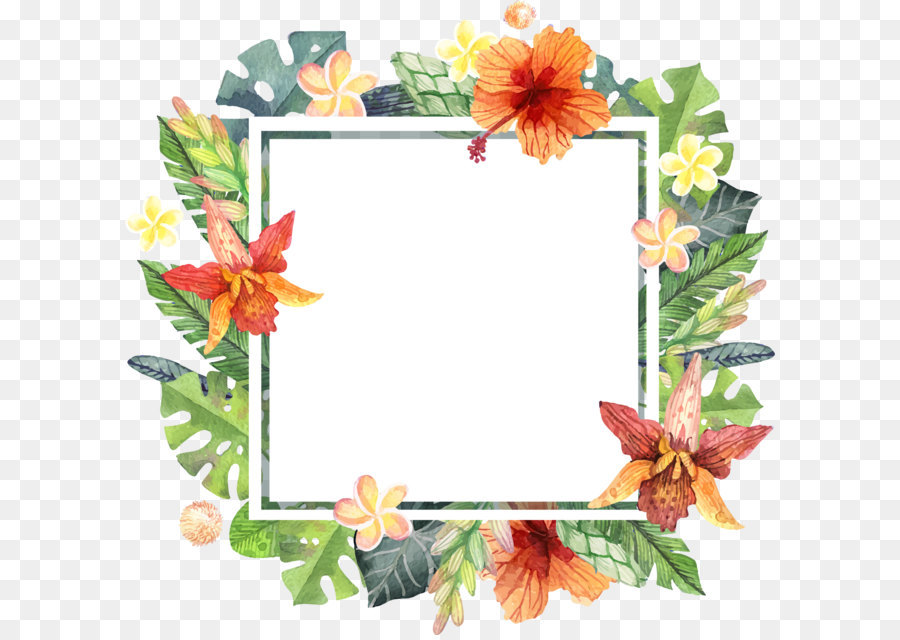 900x640 Download Watercolor Hand Painted Summer Floral Border